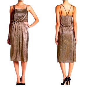 Slinky Comfy Gold Spaghetti Strap Dress